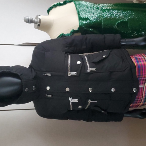 DSquared2 Black Down Puffer Bracelet Length Sleeves - Picture 7 of 12